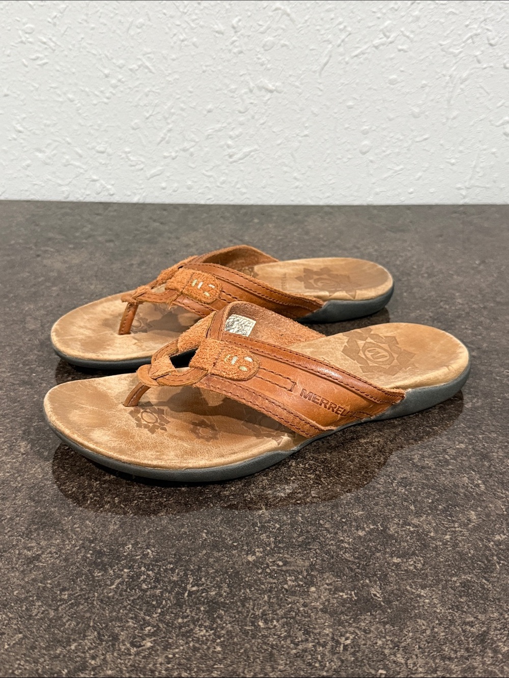 Merrell Parva Womens Tortoise Shell Slipper Flip Flop Thong Sandals Size 8